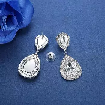 Модная индивидуальность, свадебные аксессуары для женщин, элегантные серьги-капли с бриллиантами серебряный