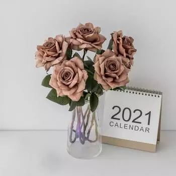 Модная искусственная роза, прочная, шикарная, тонкая работа кофейный