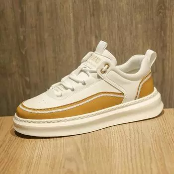 Модная итальянская мужская кожаная повседневная обувь в стиле минимализма, модная новинка 2024 года, дизайнерская обувь ручной работы на плоской подошве для отдыха, прогулок, вулканизированная обувь 39 чёрный