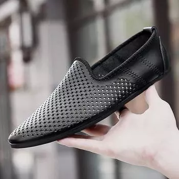 Модная итальянская мужская обувь, повседневные роскошные летние мужские мокасины из натуральной кожи, дышащие, слипоны, обувь для вождения 5 коричневый