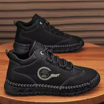 Модная итальянская мужская повседневная обувь, кожаные кроссовки ручной работы, роскошь 2024 года, новинка в моде, обувь для активного отдыха на открытом воздухе, мужские походные туфли на шнуровке 38