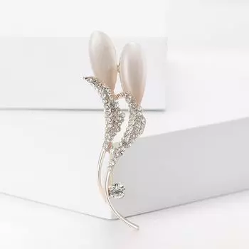 Модная изысканная брошь из сплава со стразами и опалом, темпераментная универсальная женская одежда, корсаж, ювелирные изделия, булавка