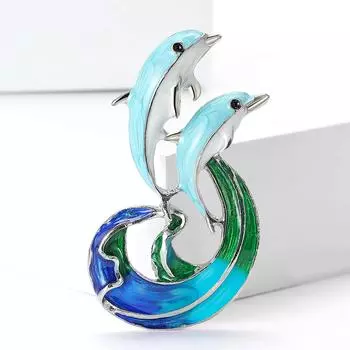 Модная изысканная брошь в виде дельфина из эмали из сплава, симпатичная мультяшная мужская и женская брошь для пальто, корсаж, ювелирные изделия