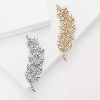 Модная изысканная брошь в виде колоса пшеницы из сплава со стразами, высококачественный темпераментный женский кардиган, шаль, корсаж, ювелирные изделия, булавка