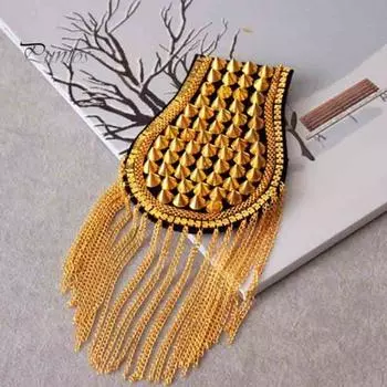 Модная изысканная одежда ручной работы, костюм с эполетом, костюм, эполет, мужские аксессуары золотистый