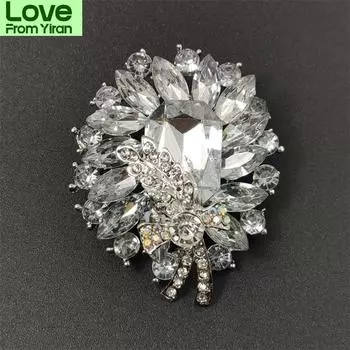 Модная изысканная женская брошь с синим стеклом и камнем в виде бабочки, булавка для воротника, ювелирные изделия из сплава