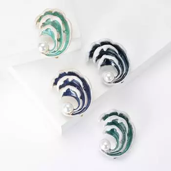 Модная Эмаль Масло Капля Волна Брошь Винтажная Жемчужная Булавка Женская Одежда Аксессуары Аксессуары Для Корсажа