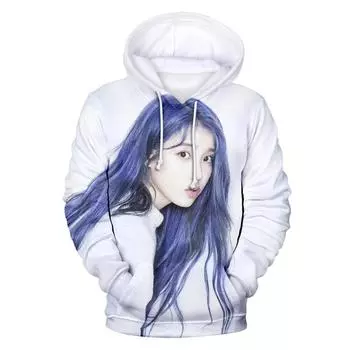Модная K-pop певица IU 3D-принт толстовки мужские повседневные толстовки Harajuku большие толстовки детские пуловеры спортивный костюм одежда S