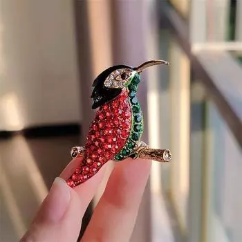 Модная капающая масляная брошь в виде длинноклювого дятла, творческая личность, корсаж с птицей, универсальная булавка для одежды с аксессуарами