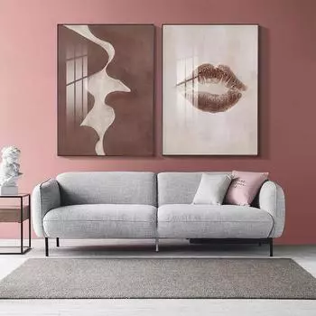 Модная картина на холсте, скандинавское настенное искусство, абстрактная красивая линия, принт для губ, постеры и принты, настенные картины для гостиной, домашний деко 21x30cm No Frame
