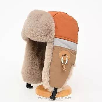 Модная кепка Lei Feng из искусственной кожи для мужчин, зимняя теплая, утолщенная, модная, защитная кожаная шапка для защиты ушей, женская, северо-восточная, велосипедная кепка для езды на велосипеде One Size чёрный