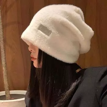 Модная кепка с ворсом, японская милая плюшевая шапка, защита ушей, холодная шапка