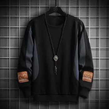 Модная классическая черная хаки лоскутная толстовка для мужчин, толстовки, весна-осень, повседневная хип-хоп уличная одежда XXXXXL белый