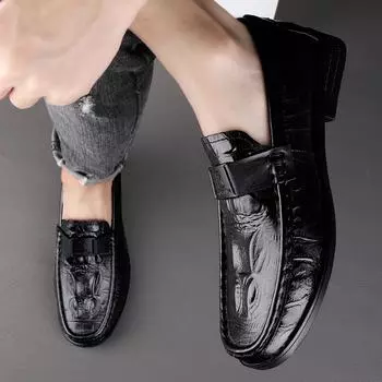 Модная классическая кожаная модная высококачественная повседневная обувь из коровьей кожи, мокасины ручной работы, мужская обувь на низком каблуке, прогулочные туфли в британском стиле 36 коричневый