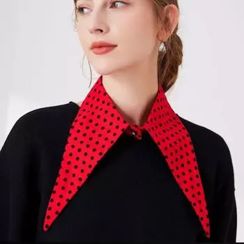 Модная классическая рубашка с ложным воротником для женщин с цветочным принтом в горошек, съемный регулируемый ложный воротник для женщин, кружевной галстук, аксессуары для одежды