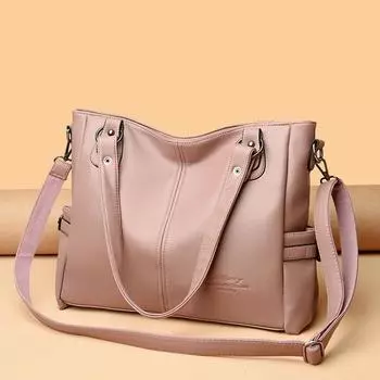 Модная классическая женская кожаная сумка через плечо, простая повседневная женская сумка через плечо большой емкости, многофункциональная женская брендовая сумка