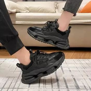 Модная классика весна 2024 корейская версия бисквитного торта мягкая подошва дышащая повседневная женская спортивная обувь для папы и дочери 35 бежевый