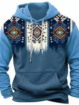 Модная клетчатая 3D-принтовая мужская толстовка с капюшоном, синяя, коричневая, с круглым вырезом, осенне-зимняя дизайнерская толстовка с капюшоном, повседневная модная толстовка S