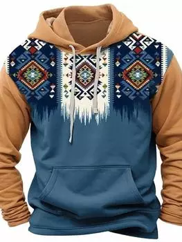 Модная клетчатая 3D-принтовая мужская толстовка с капюшоном, синяя, коричневая, с круглым вырезом, осенне-зимняя дизайнерская толстовка с капюшоном, повседневная модная толстовка S
