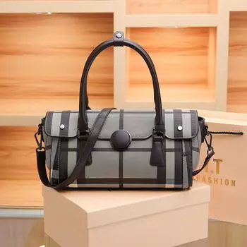 Модная клетчатая принтованная сумка контрастного цвета Boston Bag Сумка через плечо на одно плечо