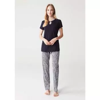 Модная коллекция 3260 Хлопковая женская пижама с коротким рукавом из хлопка