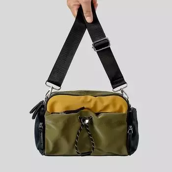 Модная контрастная цветная сумка через плечо на одно плечо, женская легкая уличная сумка, мужская повседневная сумка-карго для мобильного телефона чёрный