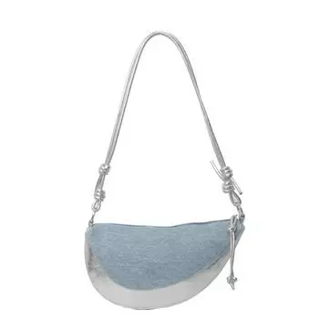 Модная контрастная цветная сумка-пельмень женская трендовая повседневная сумка через плечо простая сумка-мессенджер серебряный