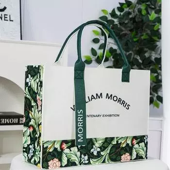 Модная контрастная цветная сумка-тоут Morris Ribbon большой вместимости для поездок на работу Large 40*13*30cm