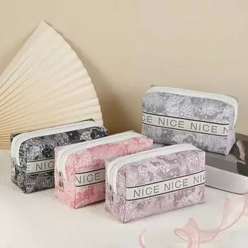 Модная косметичка с принтом, водонепроницаемая косметичка из ПВХ, женская косметичка-клатч, косметичка, портативный дорожный органайзер для косметики, кошелек для монет чёрный