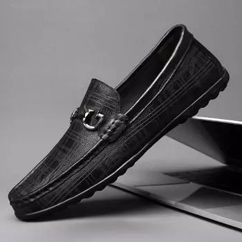 Модная кожаная мужская обувь, роскошные трендовые 2022, новейшие повседневные туфли без застежек, мужские мокасины, итальянские туфли на плоской подошве, мужские туфли для вождения 39