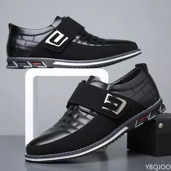 Модная кожаная повседневная обувь для мужчин Модные мужские мокасины Офисные удобные мужские туфли без застежек Деловая рабочая обувь большого размера Теннис 38