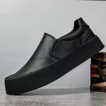 Модная кожаная повседневная обувь Elegantes Formal Мужские мокасины Мокасины Дышащие туфли-лодочки для отдыха Прогулочные мокасины 39 чёрный