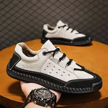 Модная кожаная повседневная обувь, нескользящая походная обувь для мужчин, мужская деловая походная обувь ручной работы, кроссовки нового дизайна 38 хаки