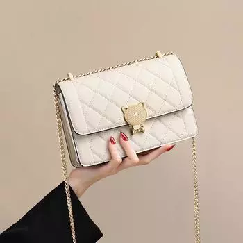 Модная кожаная сумка через плечо для женщин, универсальная повседневная сумка с цепочкой из бриллиантов, легкая роскошная сумка через плечо