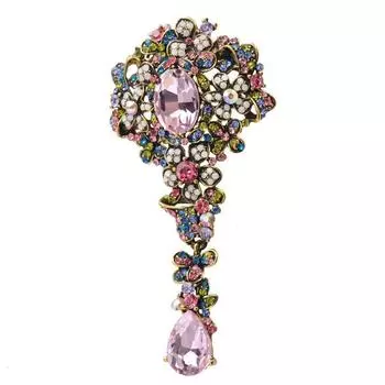 Модная красочная брошь-капля в виде цветка сливы, аксессуары для женского пальто, ретро-брошь-булавка серый