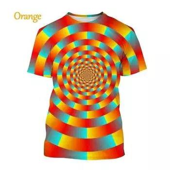 Модная красочная футболка Vertigo с 3D принтом, индивидуальная гипнотическая уличная одежда, мужская/женская футболка с коротким рукавом