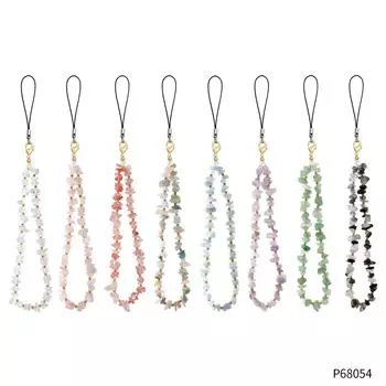 Модная красочная гравийная цепочка для мобильного телефона, женская каменная бисерная анти-потерянная цепочка, ремешок, подвесная цепочка, брелок для ключей