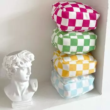 Модная красочная клетчатая косметичка для хранения, косметичка для девочек, портативная гигиеническая салфетка, салфетка для тети, органайзер для тампонов