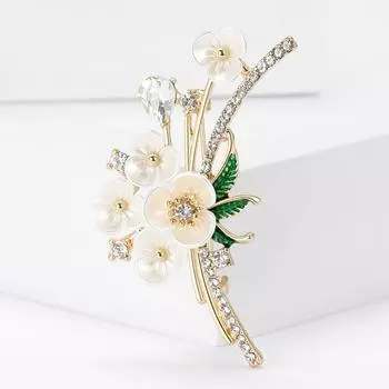 Модная креативная эмалевая брошь в виде цветка сливы, нишевая высококачественная женская одежда, аксессуары, булавка в виде цветка для корсажа
