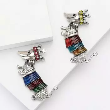 Модная креативная эмалевая корона такса брошь личность универсальная мужская и женская одежда корсаж украшение булавка