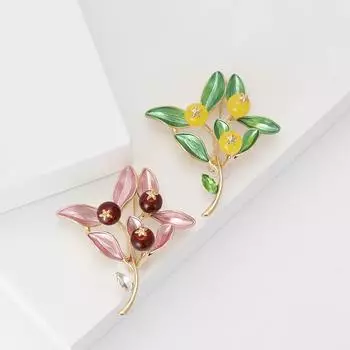 Модная креативная эмалевая ветка брошь в виде диких фруктов изысканная женская одежда корсаж украшение булавка в виде растения