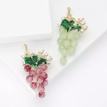 Модная креативная эмалевая виноградная брошь, простая бриллиантовая булавка в виде фруктов, женская одежда, ювелирные изделия, корсаж