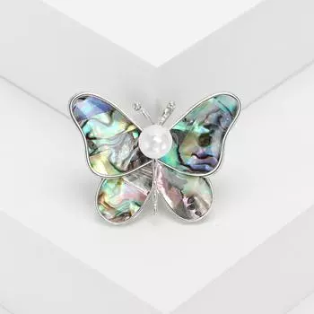 Модная креативная брошь-бабочка из ракушки абалон из сплава, темпераментная универсальная женская одежда, корсаж, ювелирные изделия, булавка