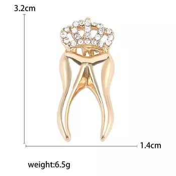 Модная креативная брошь из сплава с бриллиантами в форме короны и зубов, индивидуальная универсальная мужская и женская одежда, корсаж, ювелирные изделия, булавка
