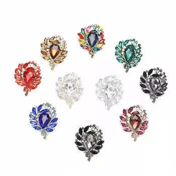 Модная креативная брошь из сплава со стразами среднего размера из стекла, изысканная женская одежда, корсаж, ювелирные изделия, булавка