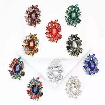 Модная креативная брошь из сплава со стразами среднего размера, изысканная женская одежда высокого класса, корсаж, ювелирные изделия, булавка