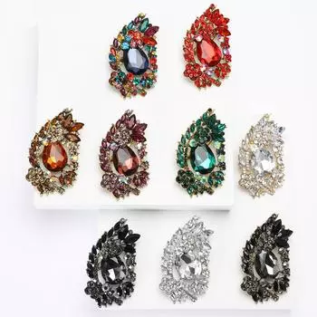 Модная креативная брошь из сплава со стразами среднего размера, изысканная женская одежда высокого класса, корсаж, ювелирные изделия, булавка