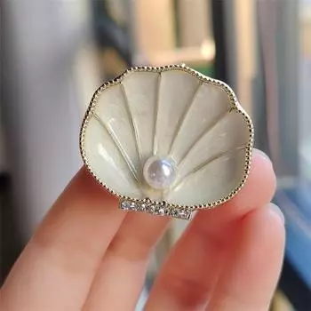 Модная креативная брошь-ракушка, женственная, элегантная, жемчужная, корсажная, нишевая, высококлассная, булавка, костюм, аксессуары