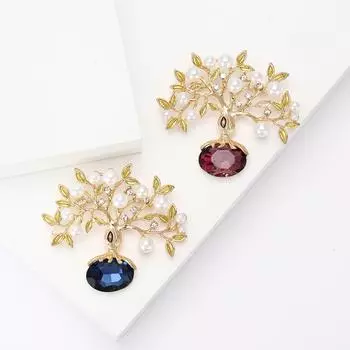 Модная креативная брошь в виде дерева удачи со стразами и жемчугом, изысканная универсальная булавка для украшения корсажа для мужской и женской одежды