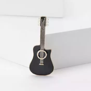 Модная креативная брошь в виде гитары из эмали из сплава, простая трендовая мужская и женская одежда, ювелирные изделия в виде корсажа